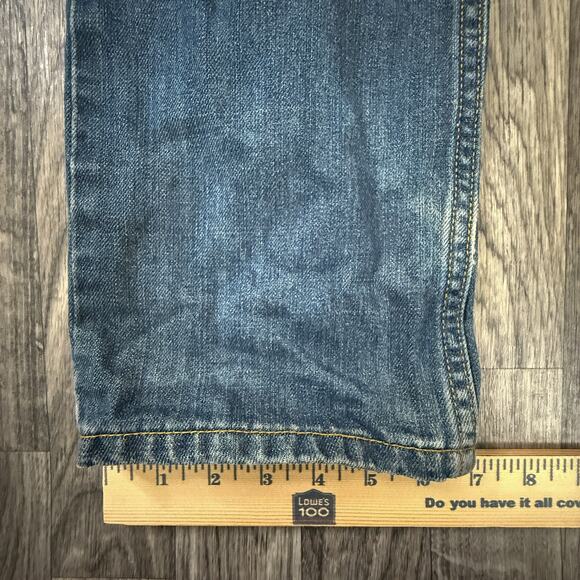 Levi’s 514 Slim Straight Jeans 28x28 Blue Denim Youth Boys Distressed Worn Fade - Picture 5 of 8